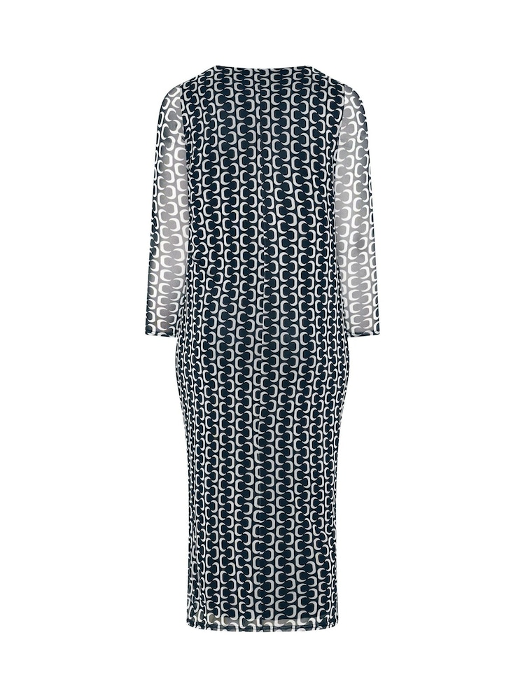 Yours Curve Black London Geometric Mesh Side Twist Dress - Image 6 of 6 Yours Curve Black London Geometric Mesh Side Twist Dress - Image 6 of 6