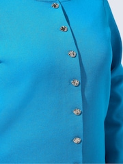 Yours Curve Blue Limited Compacted Knitted Cardigan - Image 5 of 7