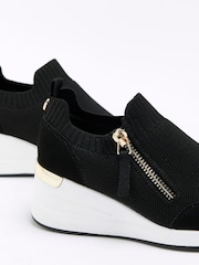 River Island Black/White Girls Drenched Wedge Trainers - Image 4 of 4