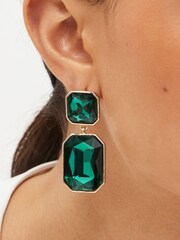 Green Stone Drop Earrings - Image 1 of 3