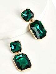 Green Stone Drop Earrings - Image 3 of 3