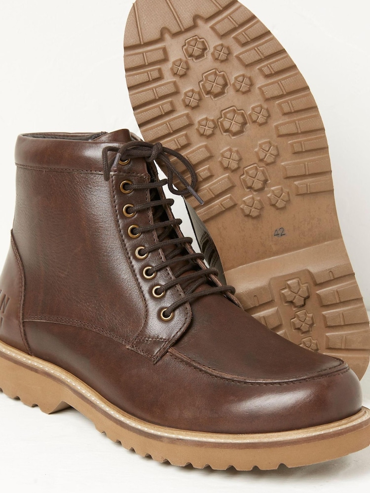 FatFace Brown Aiden Lace Up Ankle Boots - Image 2 of 4