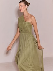 Lipsy Olive Green Bridesmaid Multiway Scarf Maxi Dress - Image 6 of 8