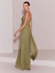 Lipsy Olive Green Bridesmaid Multiway Scarf Maxi Dress - Image 8 of 8