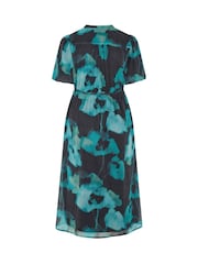 Yours Curve Green London Puff Sleeve Shirt Dress - Image 6 of 6