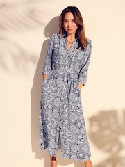 Myleene Klass Blue Paisley Printed Shirt Dress - Image 1 of 6