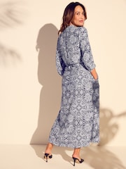 Myleene Klass Blue Paisley Printed Shirt Dress - Image 2 of 6