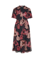 Yours Curve Red London Puff Sleeve Shirt Dress - Image 5 of 6
