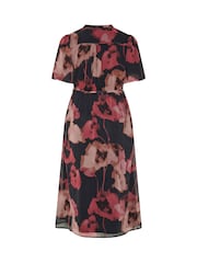 Yours Curve Red London Puff Sleeve Shirt Dress - Image 6 of 6