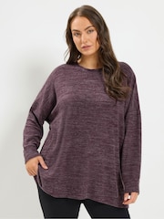 Yours Curve Purple Soft Touch Long Sleeve Jumper - Image 1 of 6