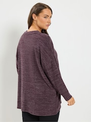 Yours Curve Purple Soft Touch Long Sleeve Jumper - Image 3 of 6