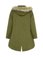 그린 - Yours Curve Faux Fur Parka Coat - 7의 이미지 7