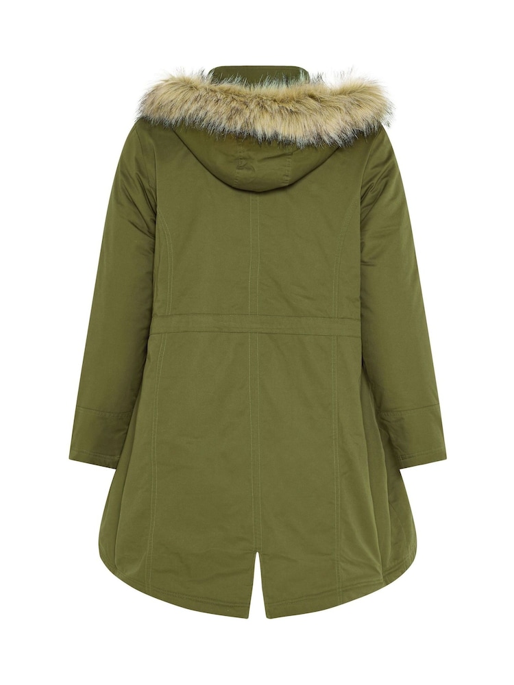 그린 - Yours Curve Faux Fur Parka Coat - 7의 이미지 7