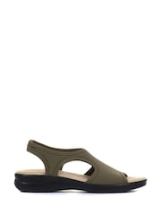 Pavers Green Ladies Stretch Sandals - Image 1 of 5