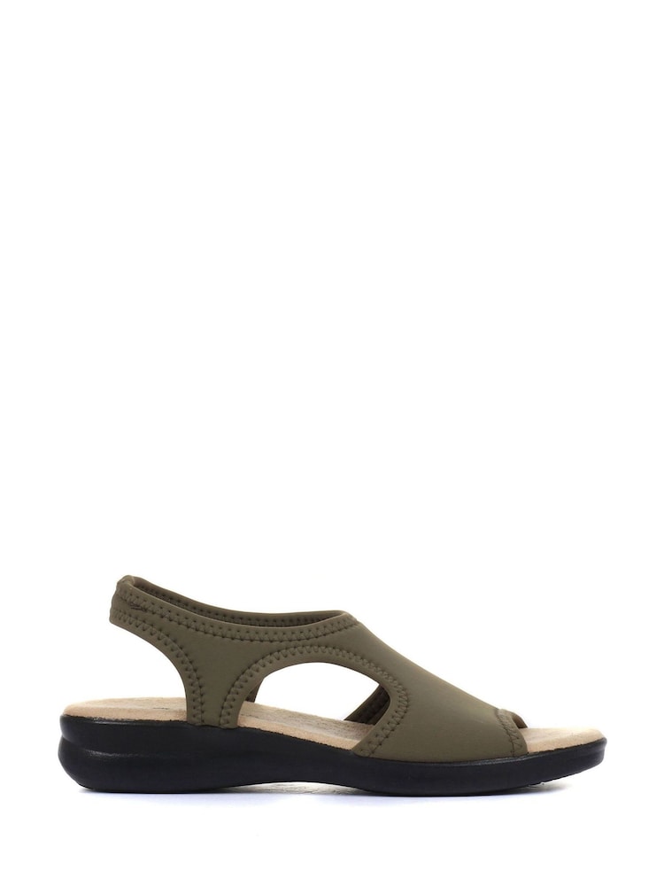 Pavers Green Ladies Stretch Sandals - Image 1 of 5