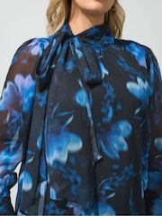 Yours Curve Black London Dramatic Side Bow Blouse - Image 4 of 6
