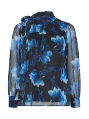 Yours Curve Black London Dramatic Side Bow Blouse - Image 5 of 6