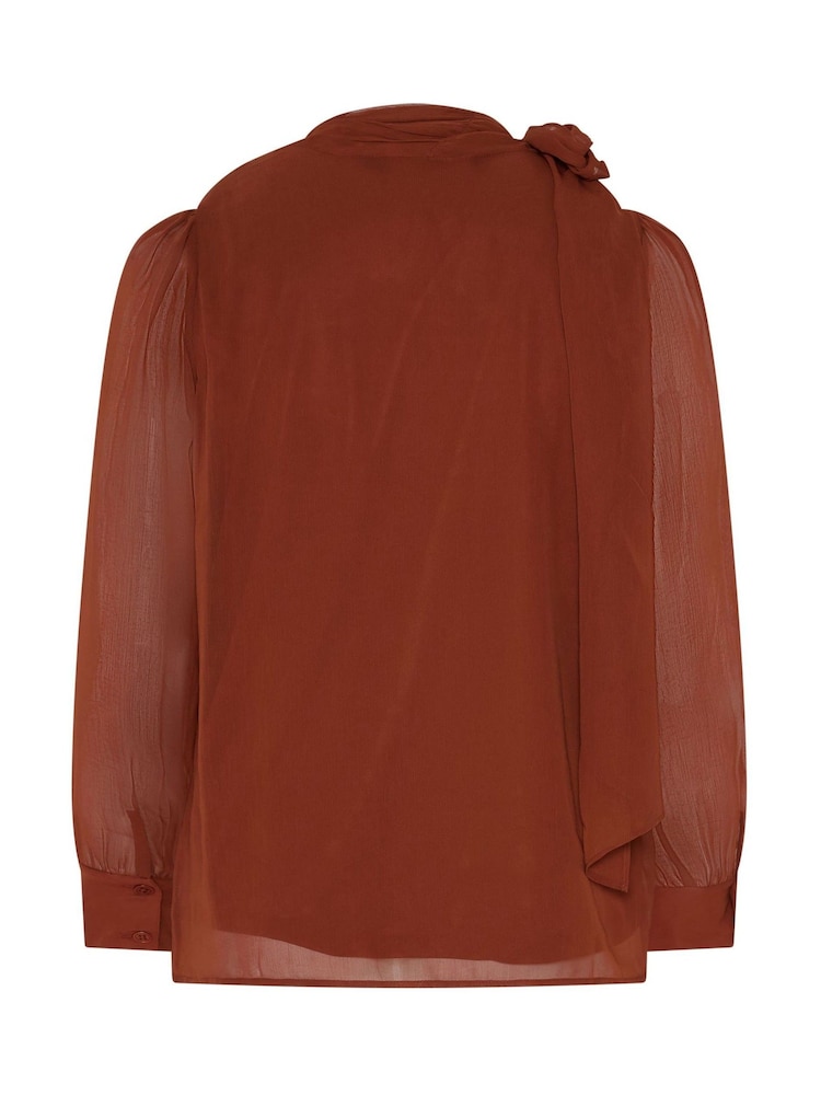 Yours Curve Brown London Dramatic Side Bow Blouse - Image 6 of 6 Yours Curve Brown London Dramatic Side Bow Blouse - Image 6 of 6