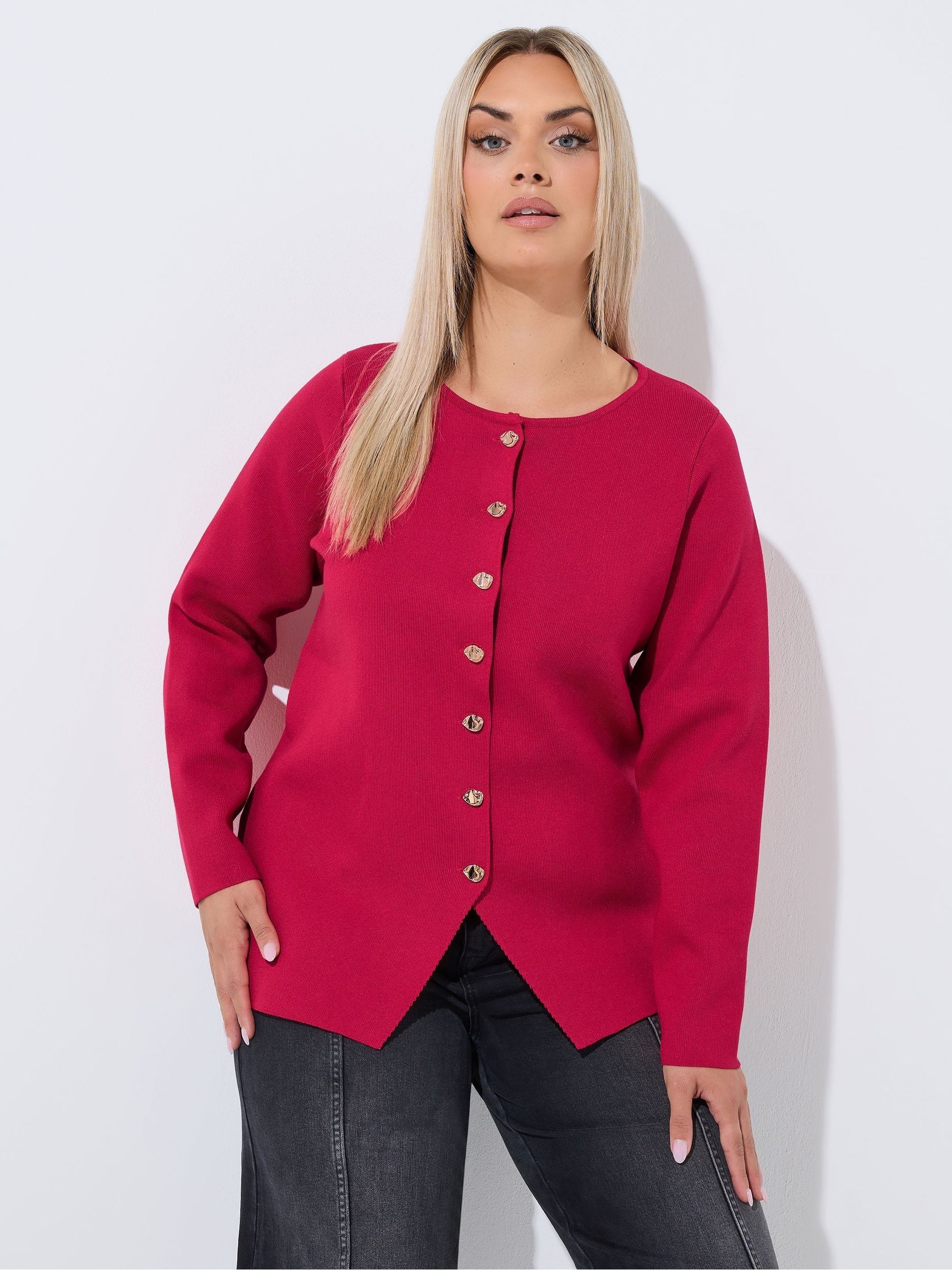 Limited Collection Women's Red Yours Curve Knitted Cardigan - Image 7