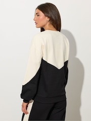 Long Tall Sally Black Contrast Colour Block Sweatshirt - Image 2 of 5