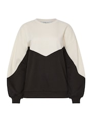 Long Tall Sally Black Contrast Colour Block Sweatshirt - Image 4 of 5