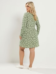 Yours Curve Green Ribbed Tunic Top - Image 3 of 6