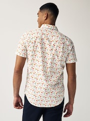 White/Multicoloured Cocktail Regular Fit Printed Short Sleeve Shirt - Image 2 of 7