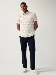 White/Multicoloured Cocktail Regular Fit Printed Short Sleeve Shirt - Image 3 of 7
