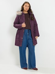 레드 - Yours Curve Faux Fur Parka Coat - 6의 이미지 2