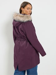 레드 - Yours Curve Faux Fur Parka Coat - 6의 이미지 3