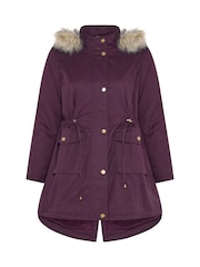 레드 - Yours Curve Faux Fur Parka Coat - 6의 이미지 5