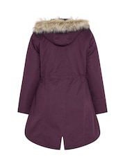 레드 - Yours Curve Faux Fur Parka Coat - 6의 이미지 6