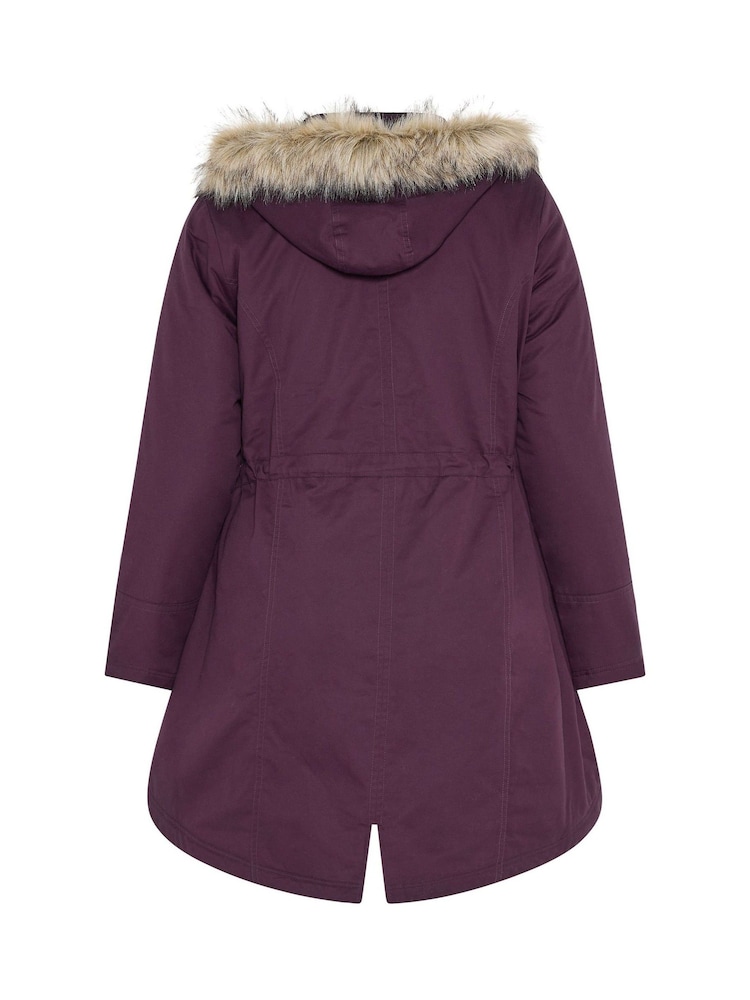 레드 - Yours Curve Faux Fur Parka Coat - 6의 이미지 6