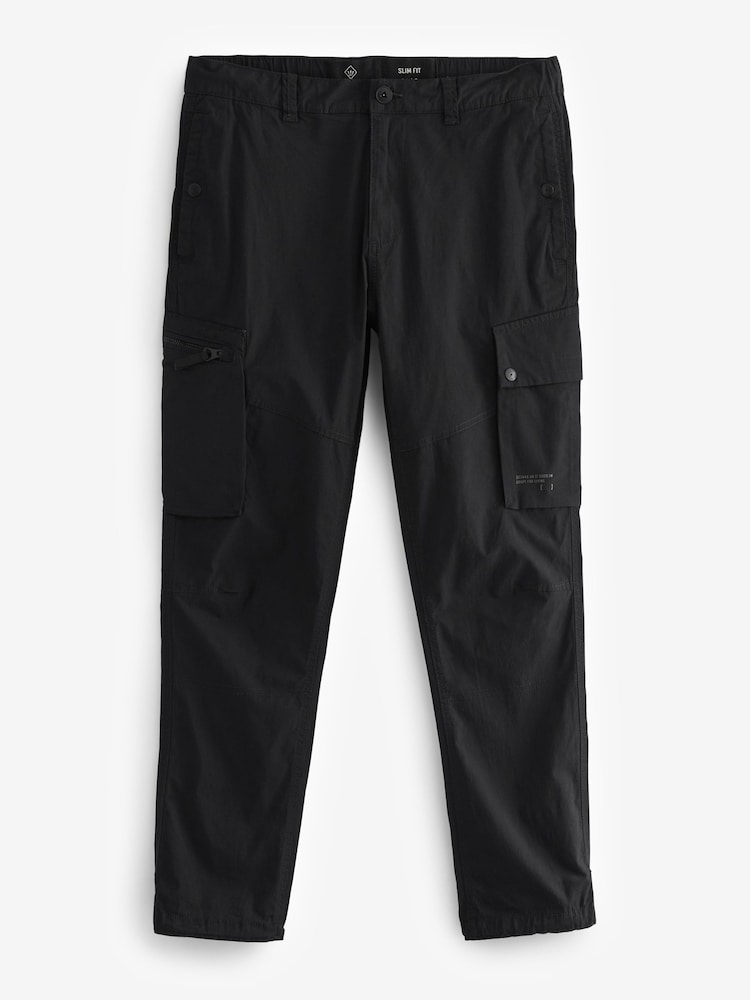 Noir - Pantalon cargo léger et stretch - Image 6 of 9