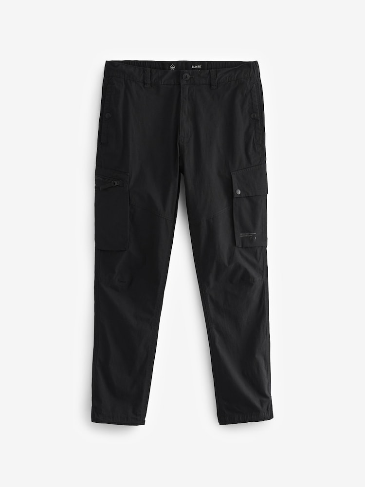 Noir - Pantalon cargo léger et stretch - Image 8 of 9