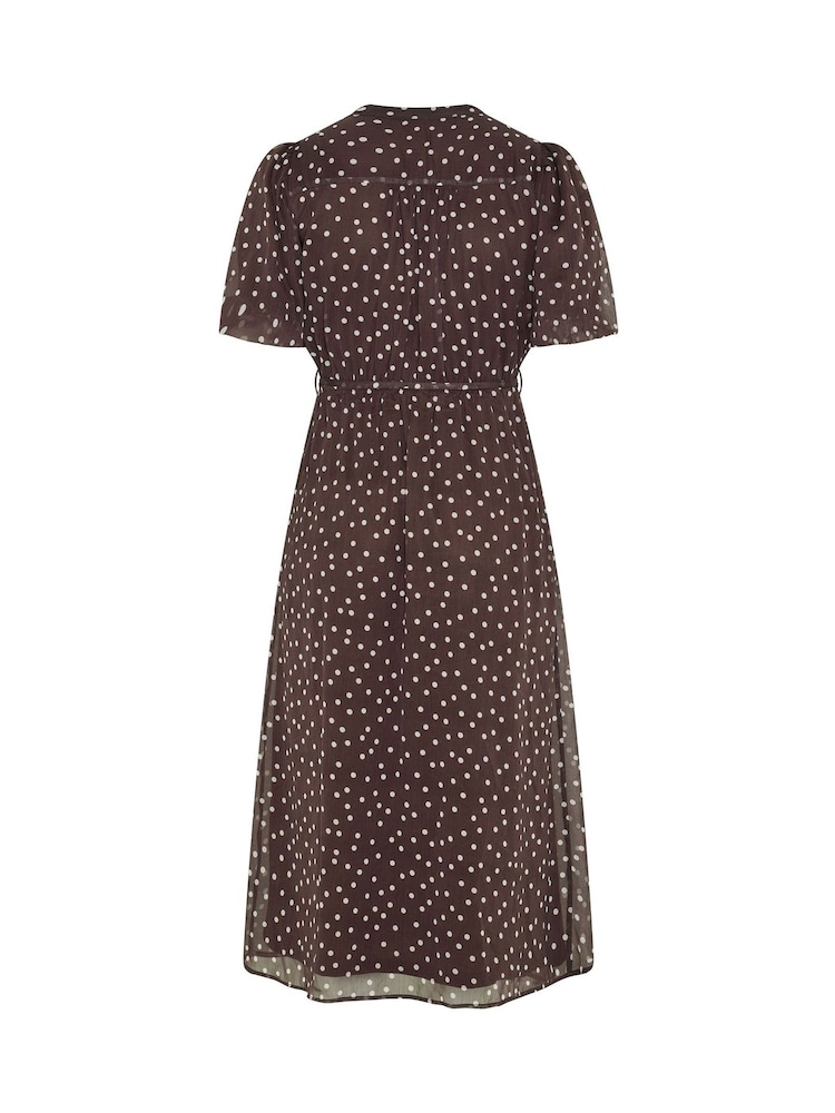 Yours Curve Brown London Puff Sleeve Shirt Dress - Image 6 of 6 Yours Curve Brown London Puff Sleeve Shirt Dress - Image 6 of 6