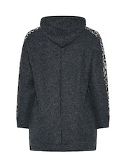 Yours Curve Grey Leopard Print Hoodie - Image 6 of 6