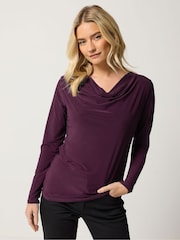 M&Co Purple Cowl Long Sleeve Top - Image 1 of 6