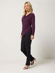 M&Co Purple Cowl Long Sleeve Top - Image 2 of 6