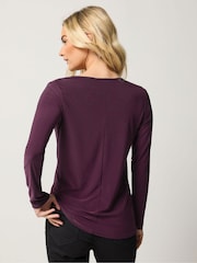 M&Co Purple Cowl Long Sleeve Top - Image 3 of 6