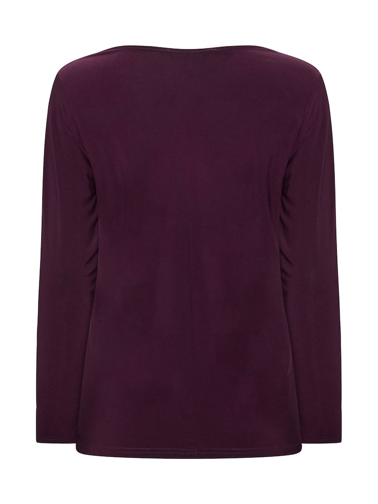 M&Co Purple Cowl Long Sleeve Top - Image 6 of 6