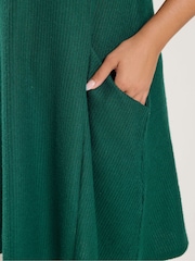 Yours Curve Green Soft Touch Drape Pocket Dress - Image 5 of 7
