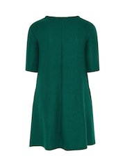 Yours Curve Green Soft Touch Drape Pocket Dress - Image 7 of 7