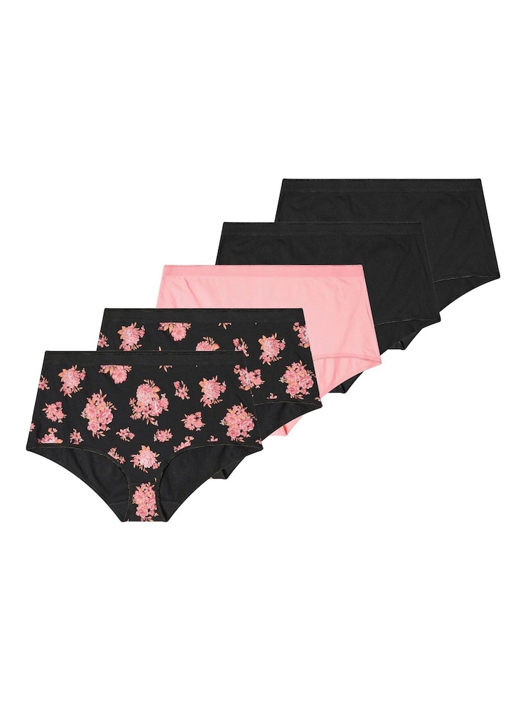 Yours Curve Orange Full Briefs 5 Pack - Image 1 of 5