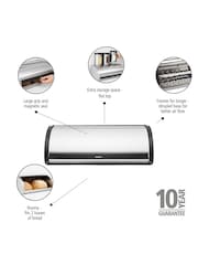 Brabantia Matt Steel Fingerprint Proof Roll Top Bread Bin - Image 4 of 5