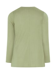 Yours Curve Green Pointelle Henley Top - Image 6 of 6
