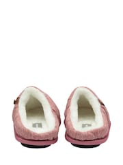 Dunlop Pink Ladies Closed Toe Quilted Mule Slippers - Image 3 of 4