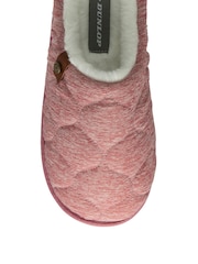 Dunlop Pink Ladies Closed Toe Quilted Mule Slippers - Image 4 of 4