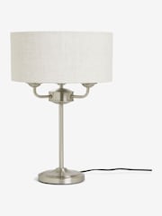 Brushed Chrome Burford 3 Light Table Lamp - Image 3 of 7
