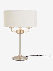 Brushed Chrome Burford 3 Light Table Lamp - Image 5 of 7